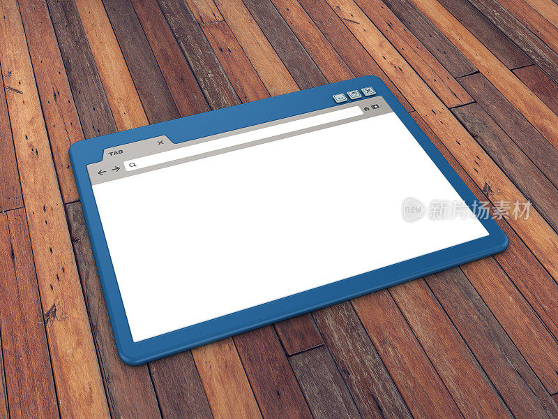 Web浏览器上的木地板背景- 3D渲染